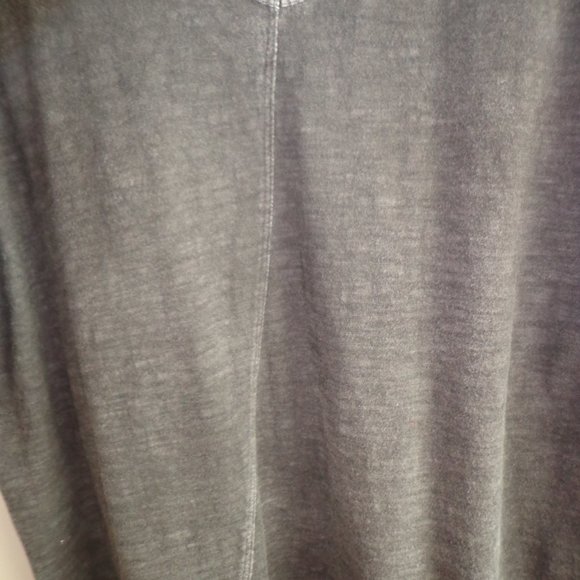 Lula B V-Neck Hi-Lo Heather Burn Out Tunic M Short Raglan Sleeves - Picture 10 of 16